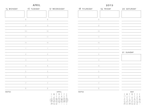 Wochenkalender 18€ Paperblanks kalender 2021,Viola,Vertikaler Überblick,18x13cm 